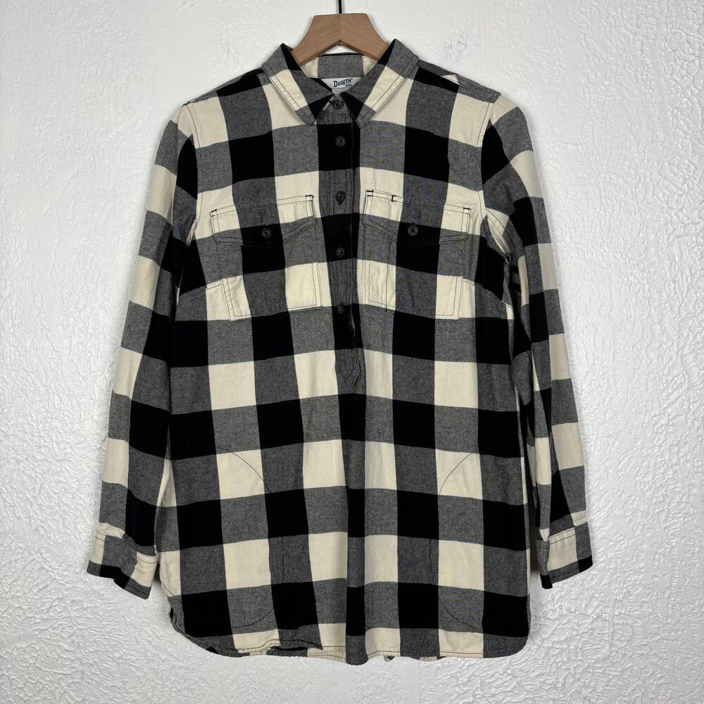 Duluth Trading Co. Women's Free Swingin Flannel Tunic Top Size Medium